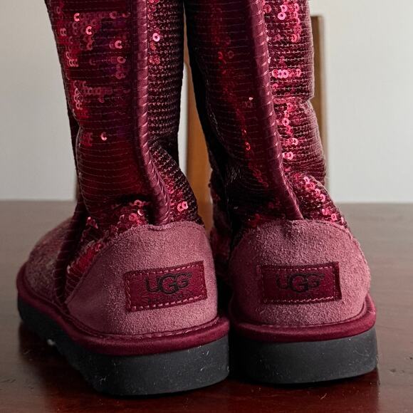 UGG Sequin hot pink classic short boots size US 7 womens 38 UK - Picture 4 of 7